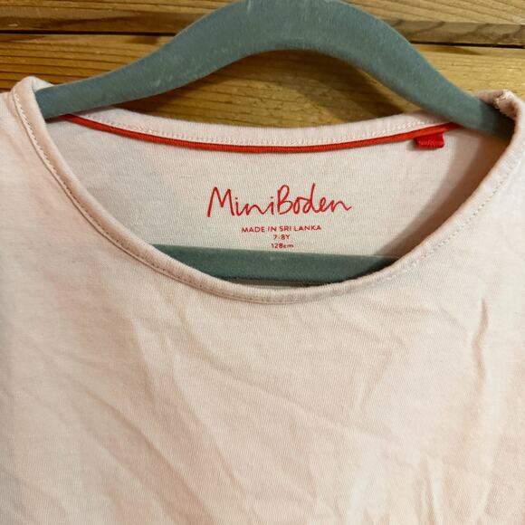 MINI BODEN Girls Bear Applique Long Sleeve Peach 7-8 Years Old - Picture 4 of 6
